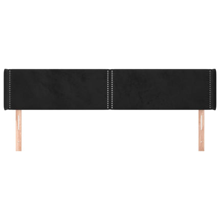 sengegavl med kanter 163x16x78/88 cm fløjl sort