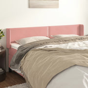 sengegavl med kanter 183x16x78/88 cm fløjl lyserød