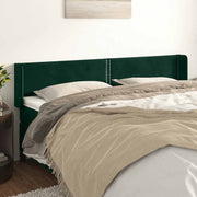 sengegavl med kanter 203x16x78/88 cm fløjl mørkegrøn