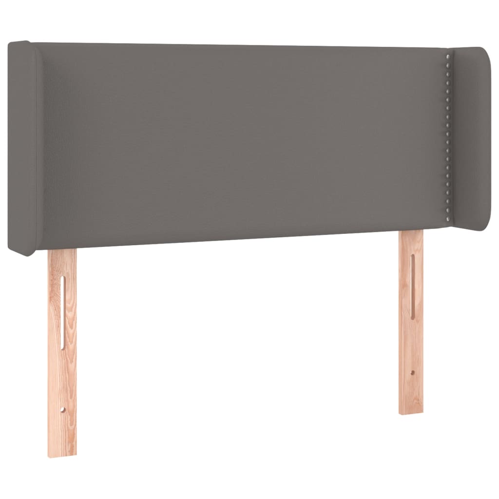 sengegavl med kanter 83x16x78/88 cm kunstlæder grå