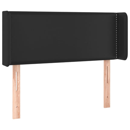 sengegavl med kanter 93x16x78/88 cm kunstlæder sort