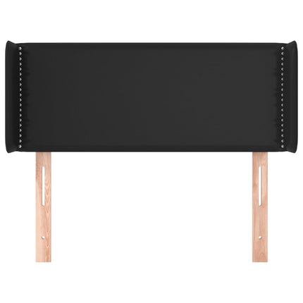 sengegavl med kanter 103x16x78/88 cm kunstlæder sort