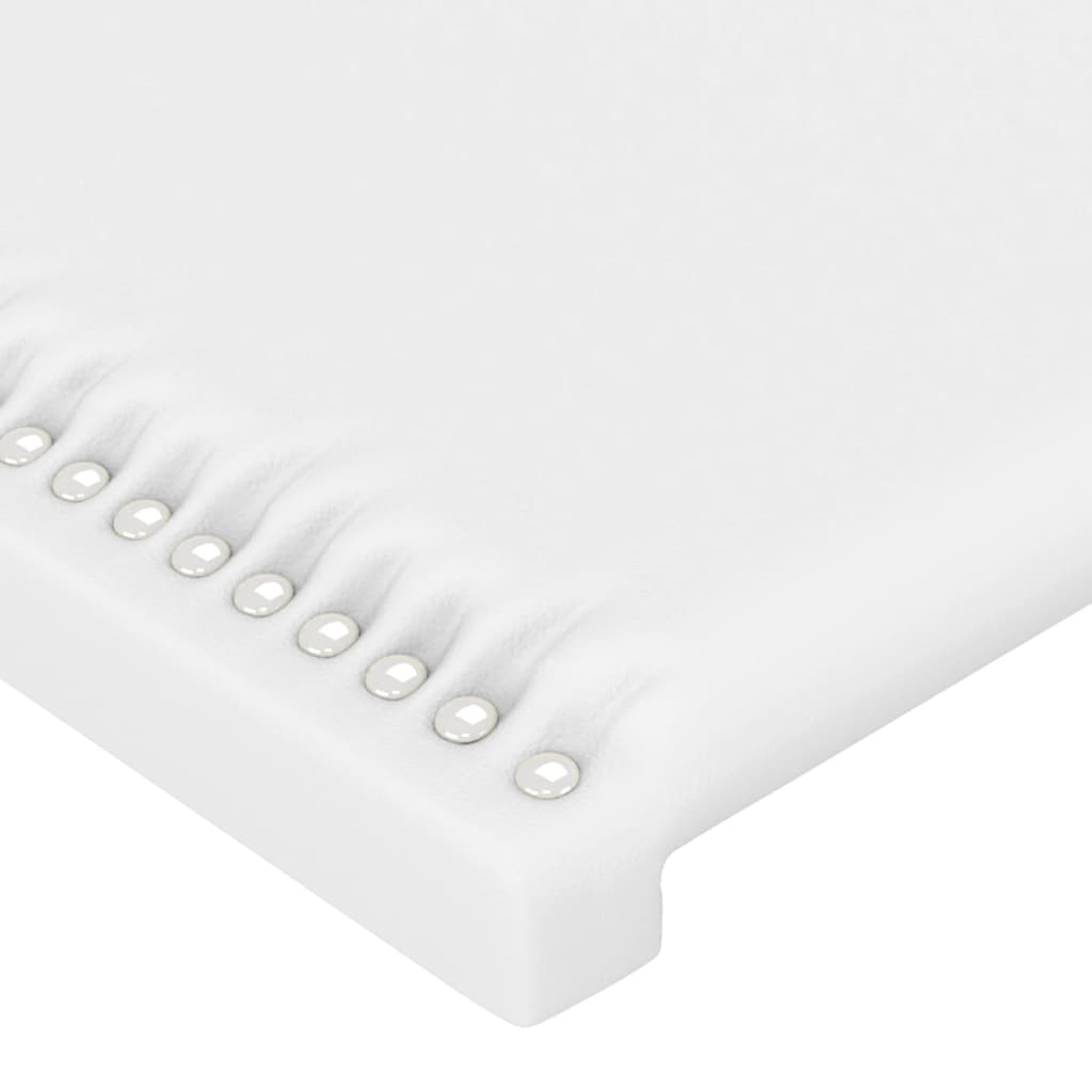 sengegavl med kanter 103x16x78/88 cm kunstlæder hvid
