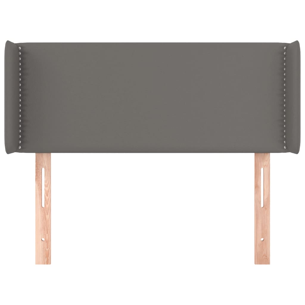 sengegavl med kanter 103x16x78/88 cm kunstlæder grå