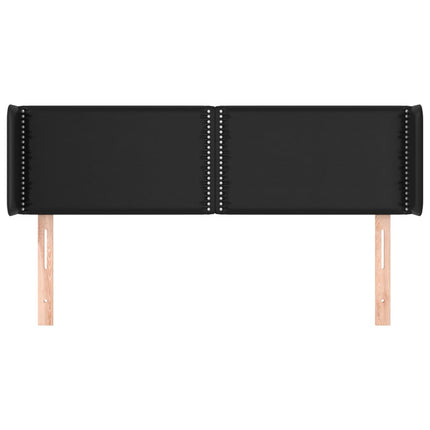 sengegavl med kanter 147x16x78/88 cm kunstlæder sort