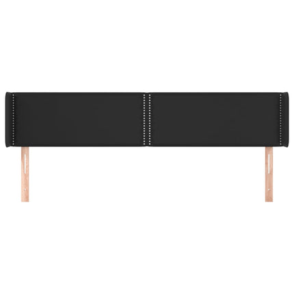 sengegavl med kanter 183x16x78/88 cm kunstlæder sort