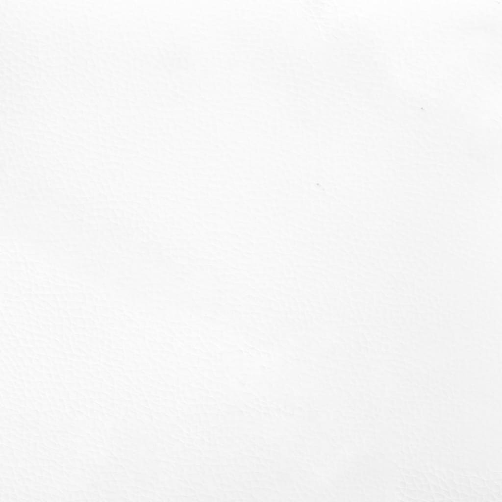 sengegavl med kanter 203x16x78/88 cm kunstlæder hvid