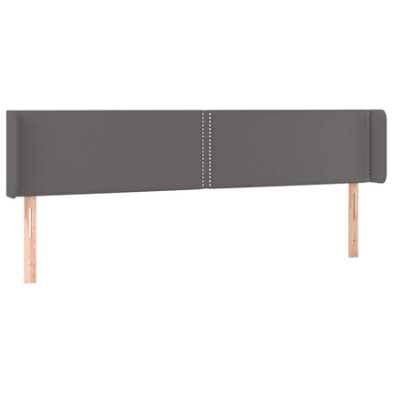 sengegavl med kanter 203x16x78/88 cm kunstlæder grå
