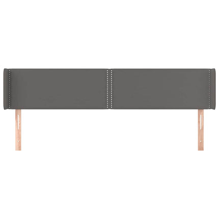 sengegavl med kanter 203x16x78/88 cm kunstlæder grå