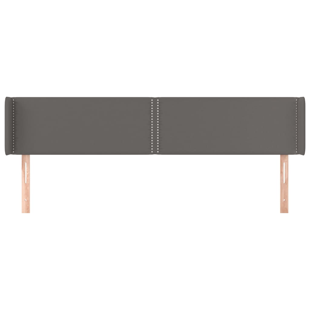 sengegavl med kanter 203x16x78/88 cm kunstlæder grå