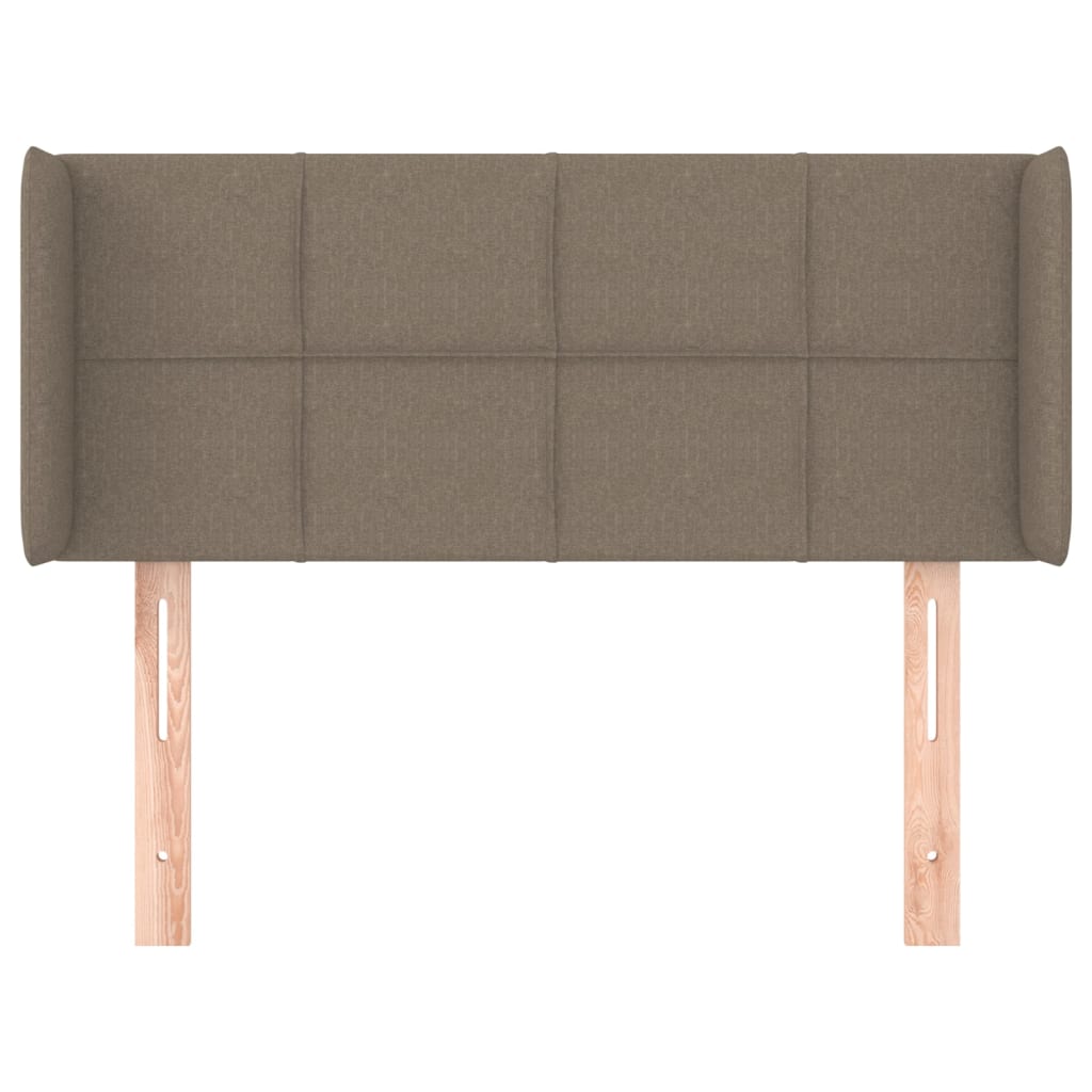 sengegavl med kanter 83x16x78/128 cm stof gråbrun