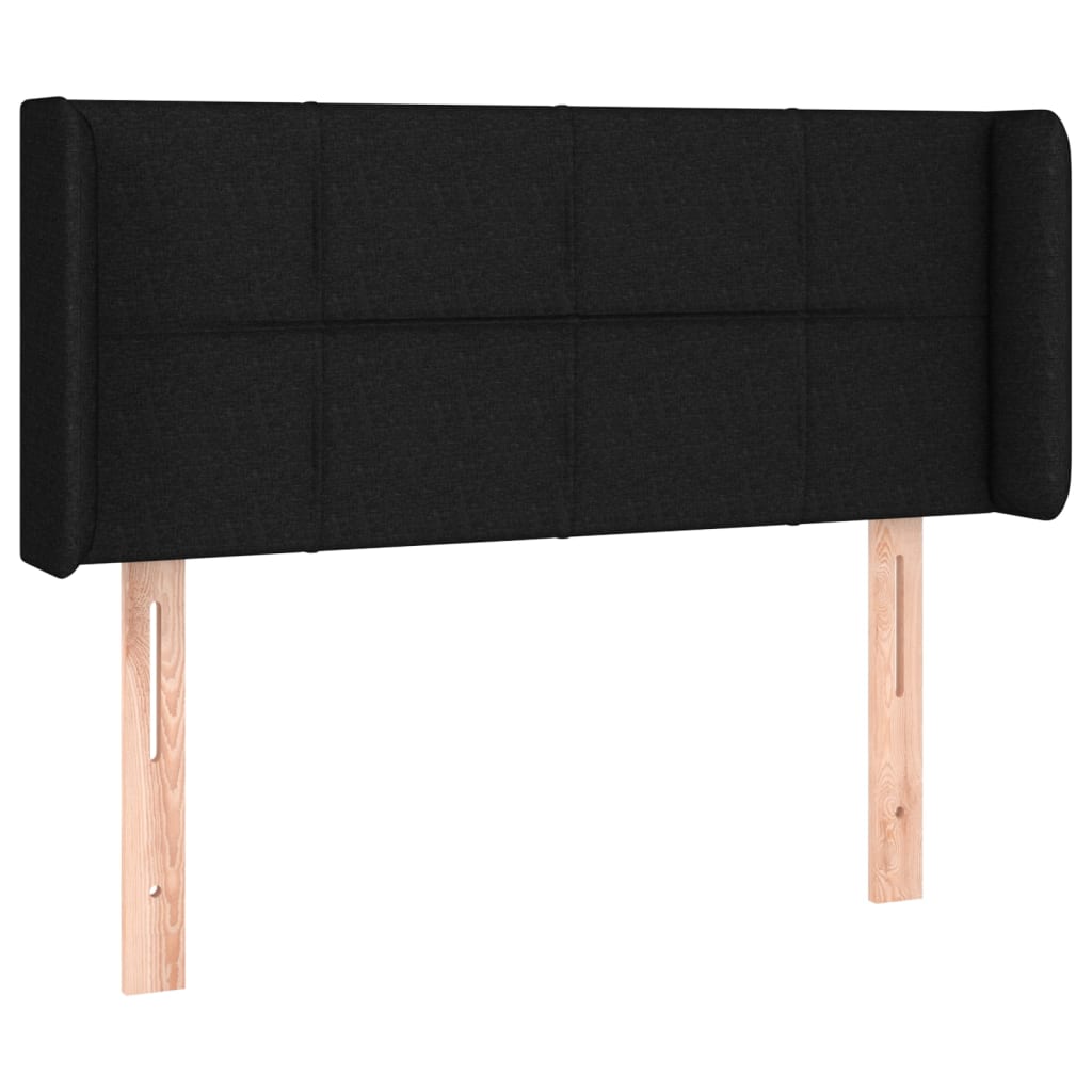 sengegavl med kanter 93x16x78/88 cm stof sort