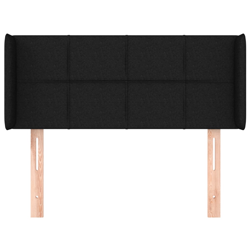 sengegavl med kanter 93x16x78/88 cm stof sort