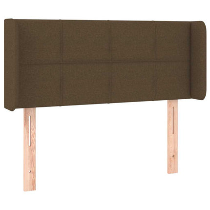 sengegavl med kanter 93x16x78/88 cm stof mørkebrun