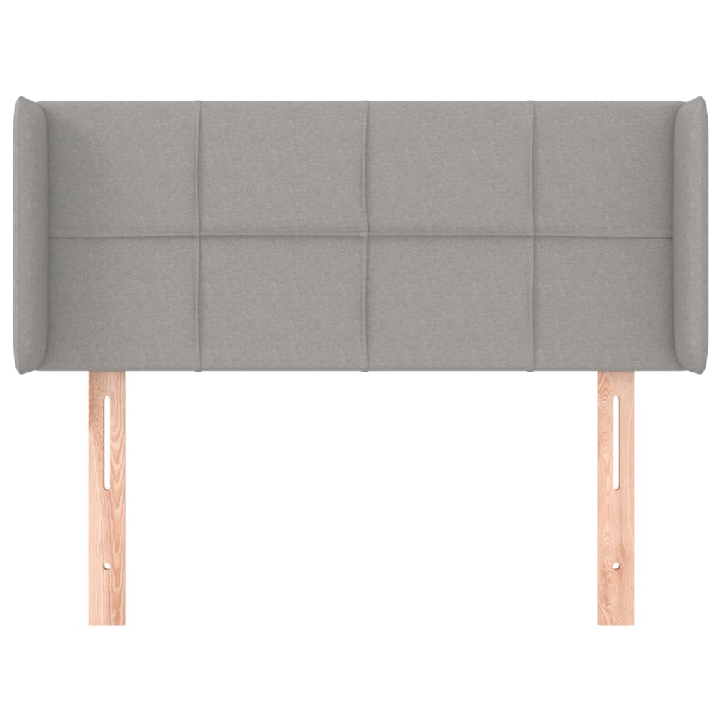 sengegavl med kanter 103x16x78/88 cm stof lysegrå