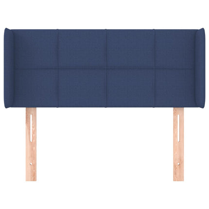 sengegavl med kanter 103x16x78/88 cm stof blå
