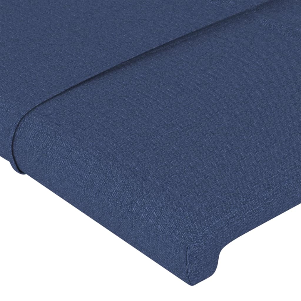 sengegavl med kanter 103x16x78/88 cm stof blå