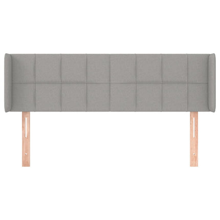 sengegavl med kanter 147x16x78/88 cm stof lysegrå