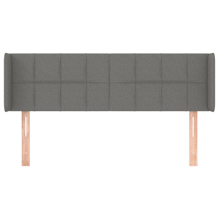 sengegavl med kanter 147x16x78/88 cm stof mørkegrå