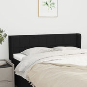 sengegavl med kanter 147x16x78/88 cm stof sort