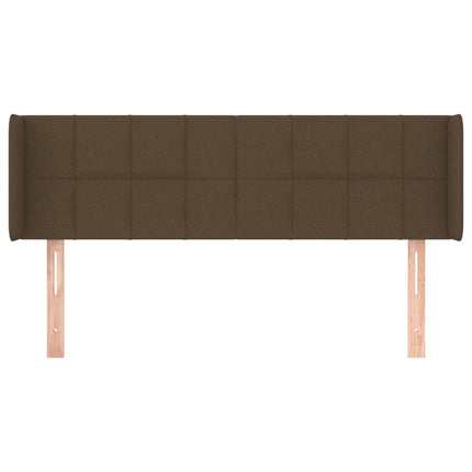 sengegavl med kanter 147x16x78/88 cm stof mørkebrun