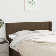 sengegavl med kanter 147x16x78/88 cm stof mørkebrun