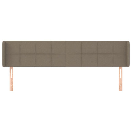 sengegavl med kanter 163x16x78/88 cm stof gråbrun