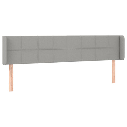 sengegavl med kanter 183x16x78/88 cm stof lysegrå