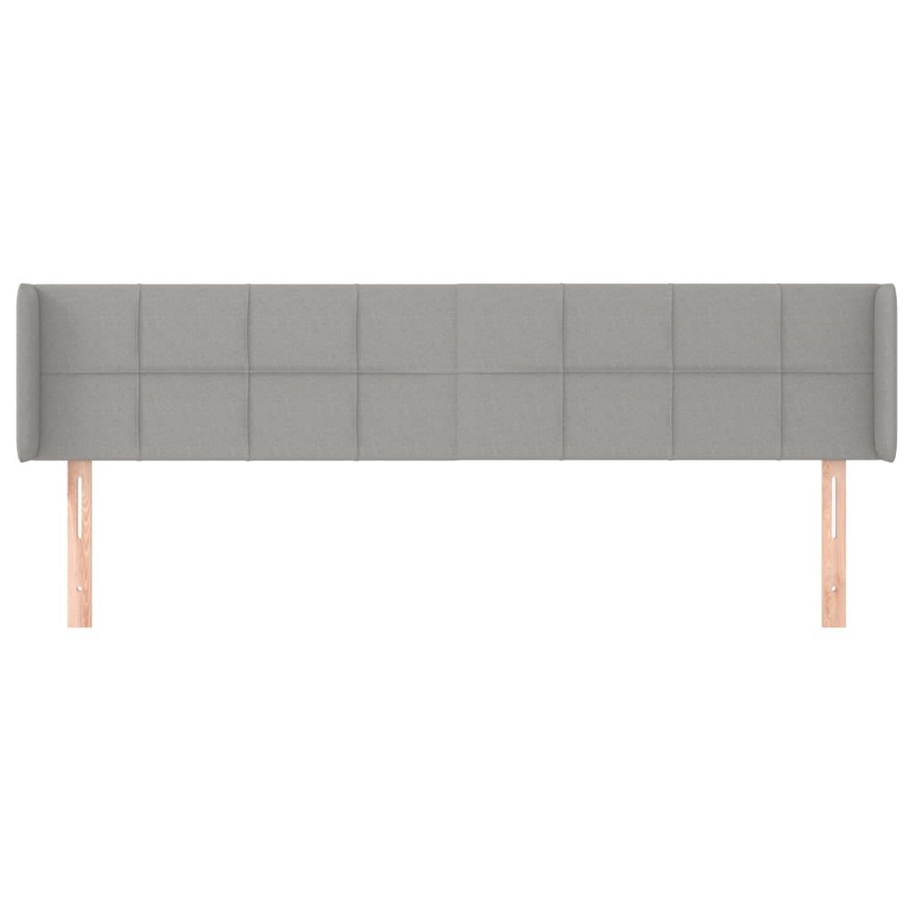 sengegavl med kanter 183x16x78/88 cm stof lysegrå
