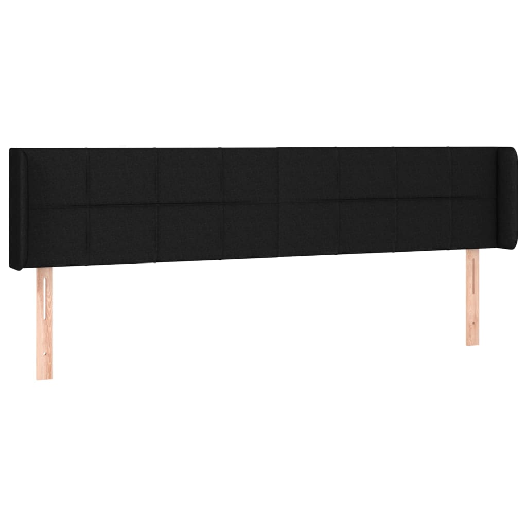 sengegavl med kanter 183x16x78/88 cm stof sort
