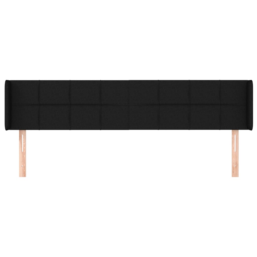 sengegavl med kanter 183x16x78/88 cm stof sort