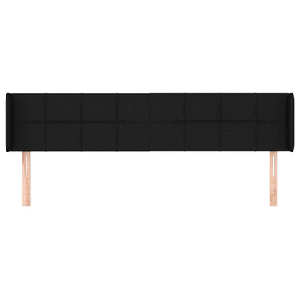 sengegavl med kanter 183x16x78/88 cm stof sort