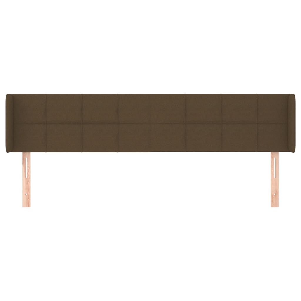sengegavl med kanter 183x16x78/88 cm stof mørkebrun