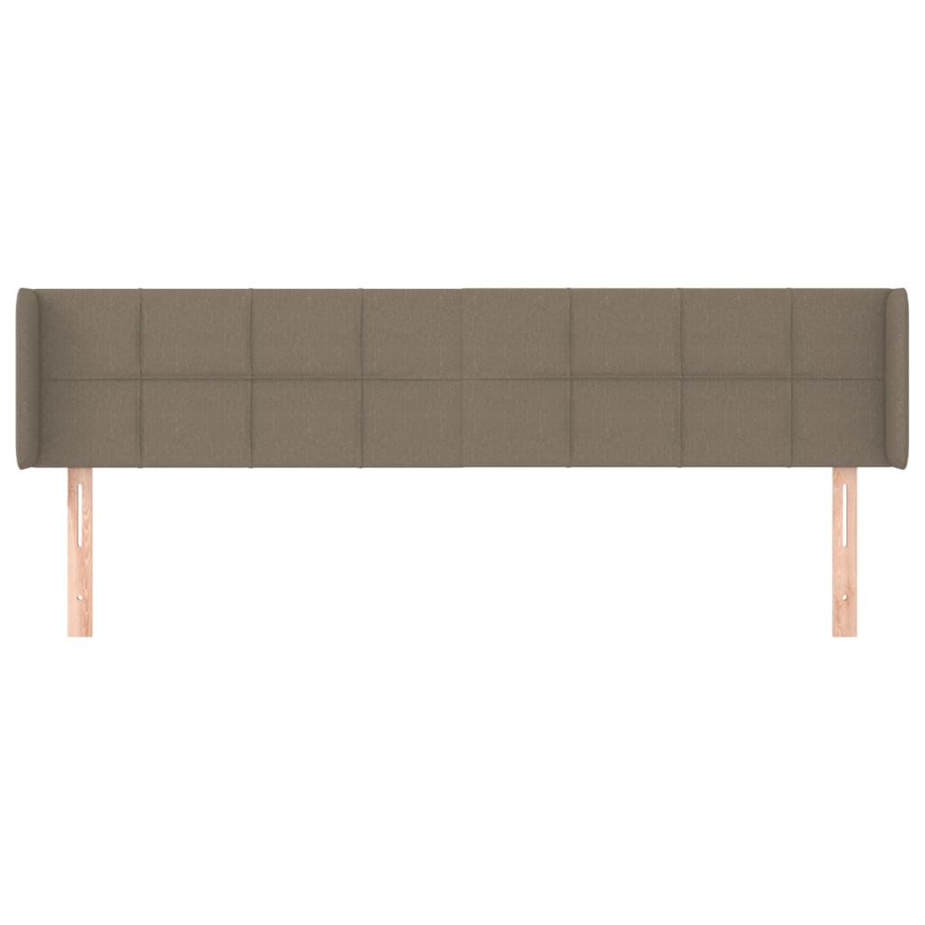 sengegavl med kanter 183x16x78/88 cm stof gråbrun