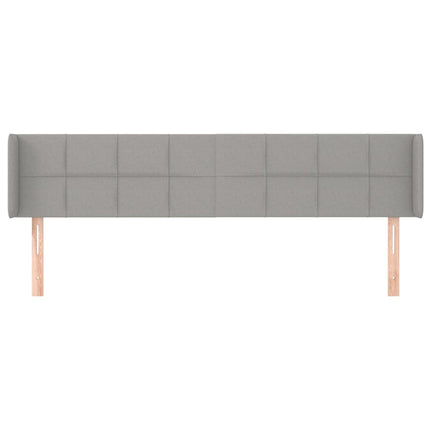sengegavl med kanter 203x16x78/88 cm stof lysegrå