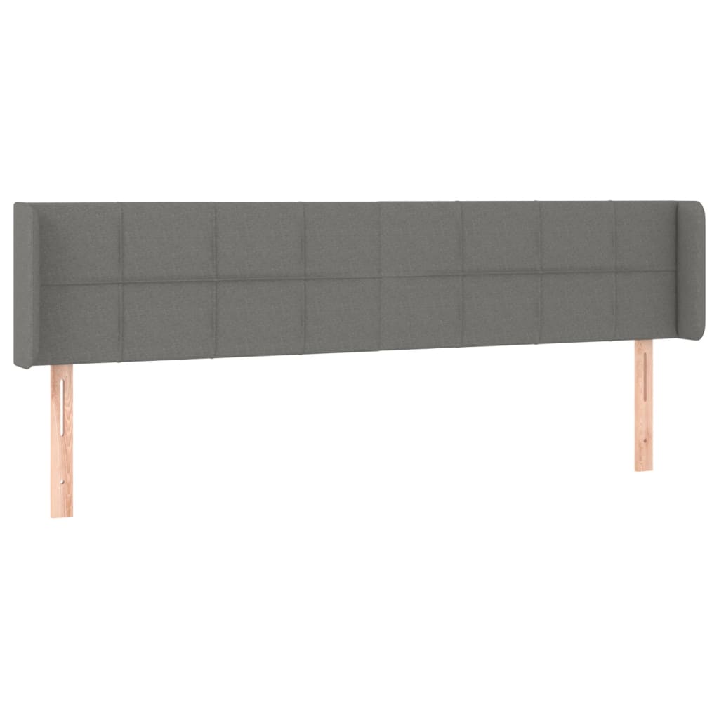 sengegavl med kanter 203x16x78/88 cm stof mørkegrå
