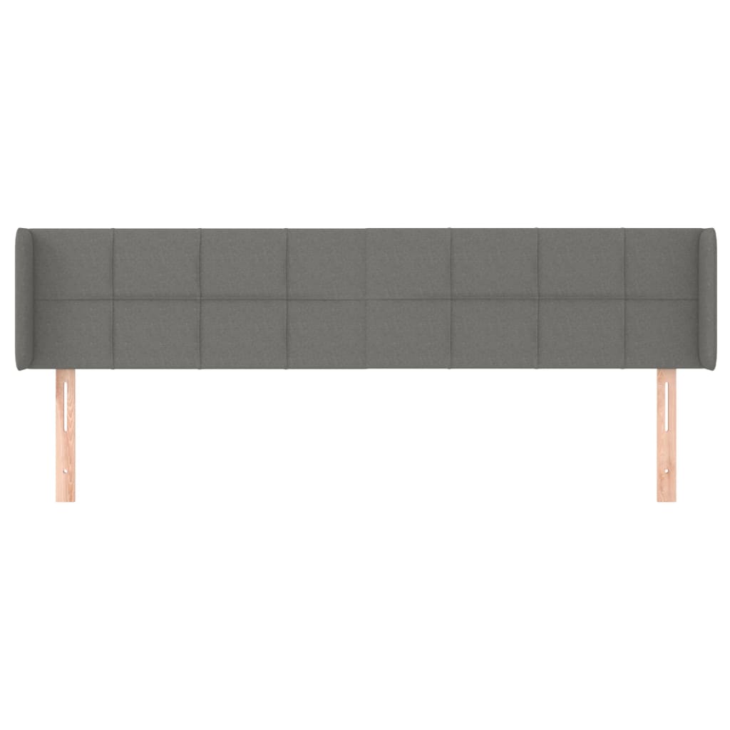sengegavl med kanter 203x16x78/88 cm stof mørkegrå
