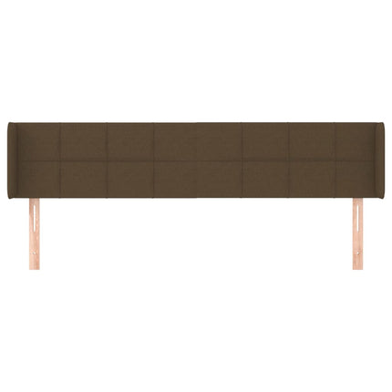 sengegavl med kanter 203x16x78/88 cm stof mørkebrun