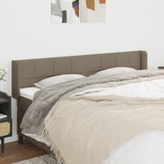 sengegavl med kanter 203x16x78/88 cm stof gråbrun