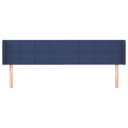sengegavl med kanter 203x16x78/88 cm stof blå