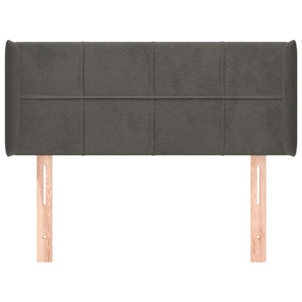 sengegavl med kanter 83x16x78/88 cm fløjl mørkegrå