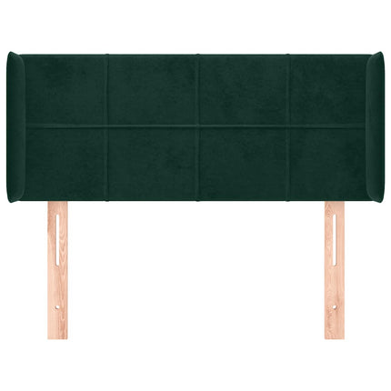 sengegavl med kanter 83x16x78/88 cm fløjl mørkegrøn