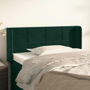 sengegavl med kanter 83x16x78/88 cm fløjl mørkegrøn