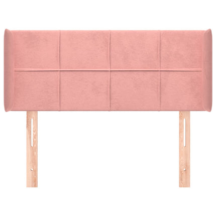 sengegavl med kanter 83x16x78/88 cm fløjl lyserød