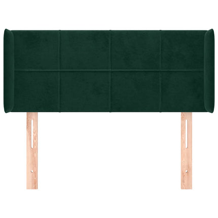 sengegavl med kanter 93x16x78/88 cm fløjl mørkegrøn