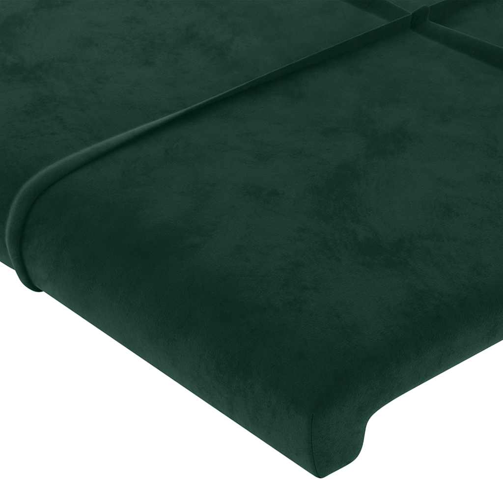 sengegavl med kanter 93x16x78/88 cm fløjl mørkegrøn