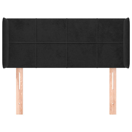 sengegavl med kanter 103x16x78/88 cm fløjl sort