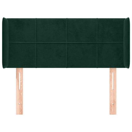 sengegavl med kanter 103x16x78/88 cm fløjl mørkegrøn