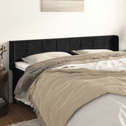 sengegavl med kanter 183x16x78/88 cm fløjl sort