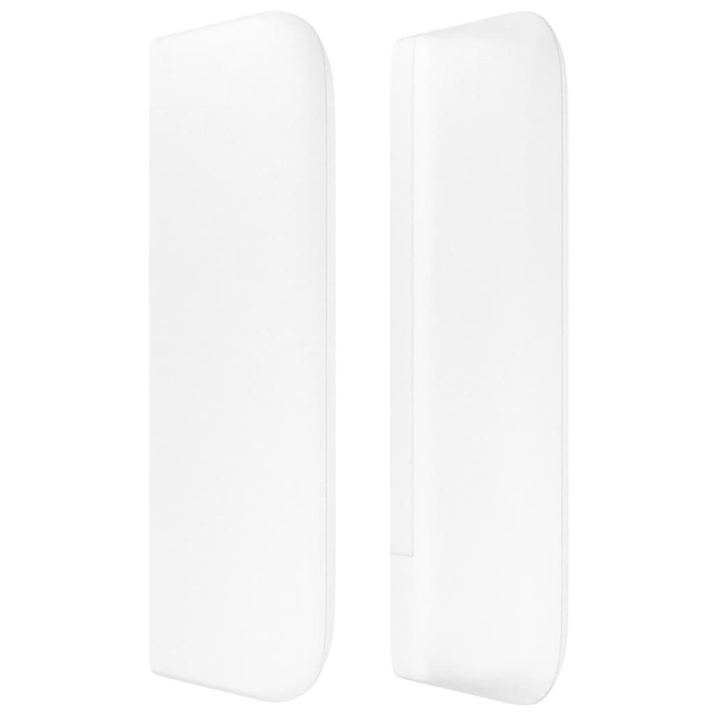 sengegavl med kanter 83x16x78/88 cm kunstlæder hvid